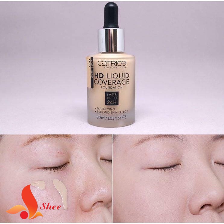 Kem nền Catrice HD Liquid Coverage Nhập khẩu Đức, che phủ tự nhiên lô mới 2017