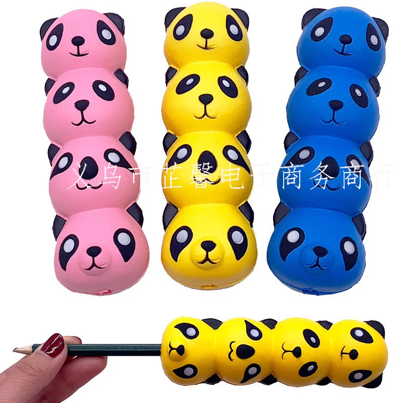 Squishy Bút Panda xiên que Gấu Trúc  mực họa tiết xốp phồng chậm Squishy họa tiết dễ thương