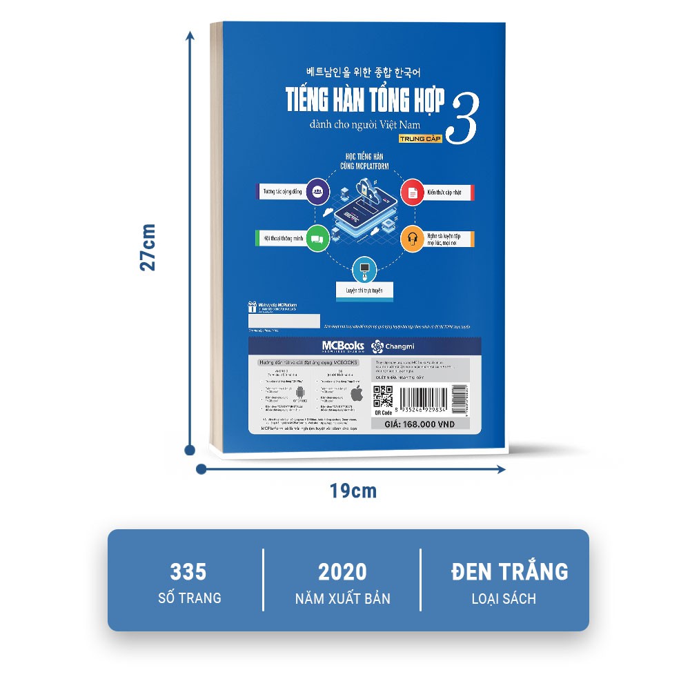 Sách - Giáo Trình Tiếng Hàn Tổng Hợp Dành Cho Người Việt Nam Trung Cấp Tập 3 (Bản 1 Màu)- Phiên Bản Mới 2020 - Kèm App