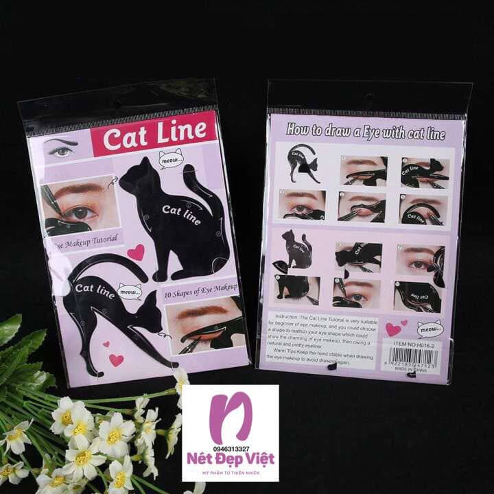 Bộ 2 Khuôn Vẽ Mắt Eyeliner Và Tô Bầu Mắt Hình Mèo Cat Line