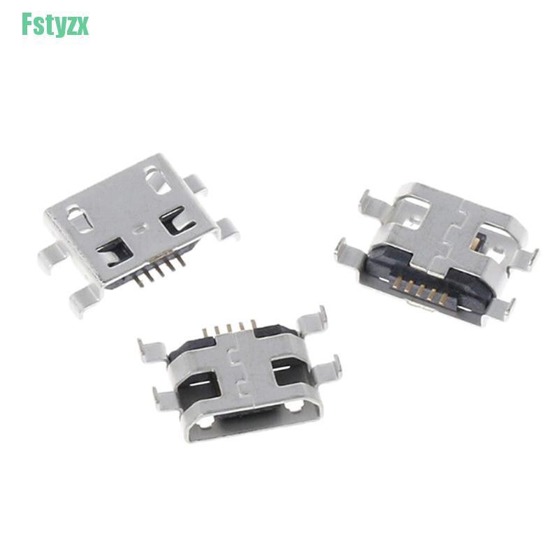 fstyzx 10 Pcs type B micro usb 5 pin female charger mount jack connector port socket