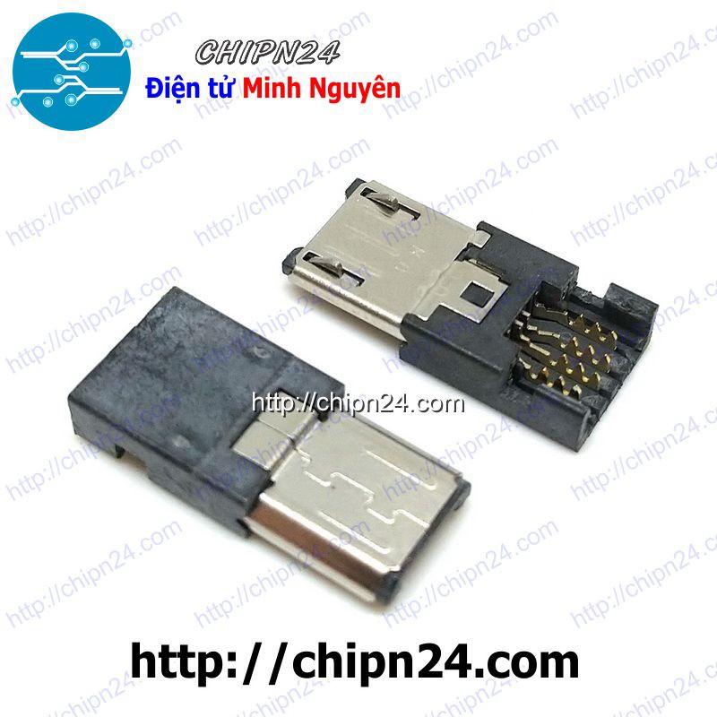 [4 CÁI] Đầu+Vỏ nhựa Micro USB V2