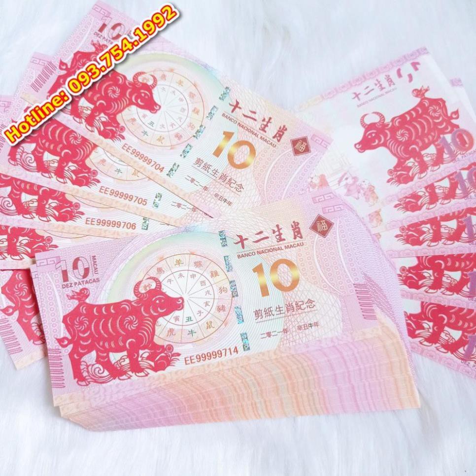 Tiền Macao Hình Con Trâu Mệnh Giá 10 Patacas [ Lì Xì Tết 2021 ]