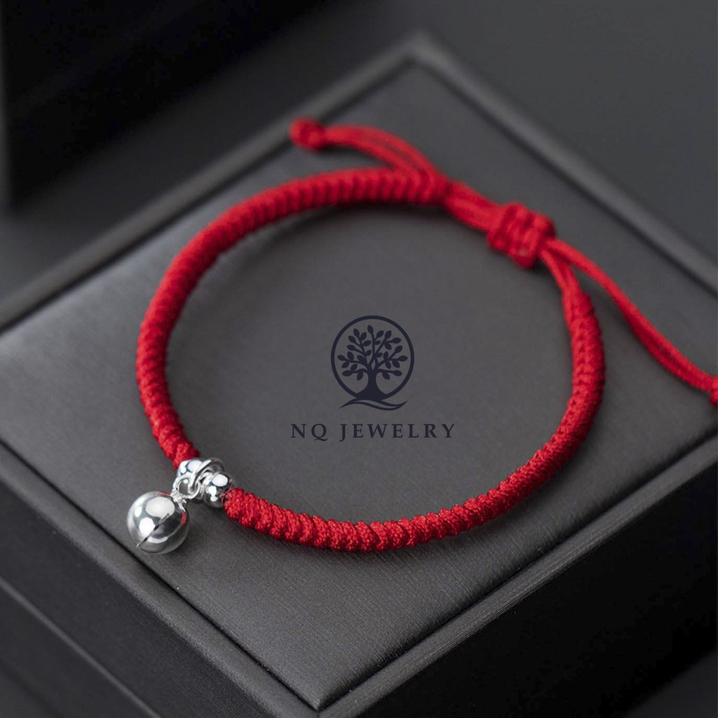 Vòng thắt dây đỏ chuông bạc - NQ Jewelry