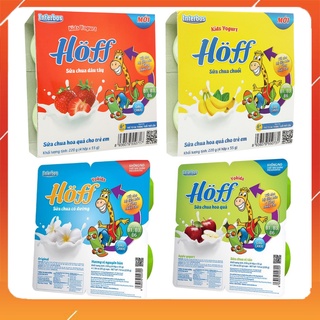 Sữa Chua Hoa Quả Hoff Cho Trẻ Em Vỉ 4 Hộp Đủ Hương Vị