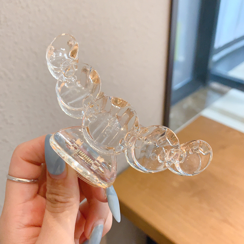 Kẹp tóc acrylic trong suốt thiết kế kiểu dáng đơn giản phong cách Hàn Quốc thời trang cho nữ