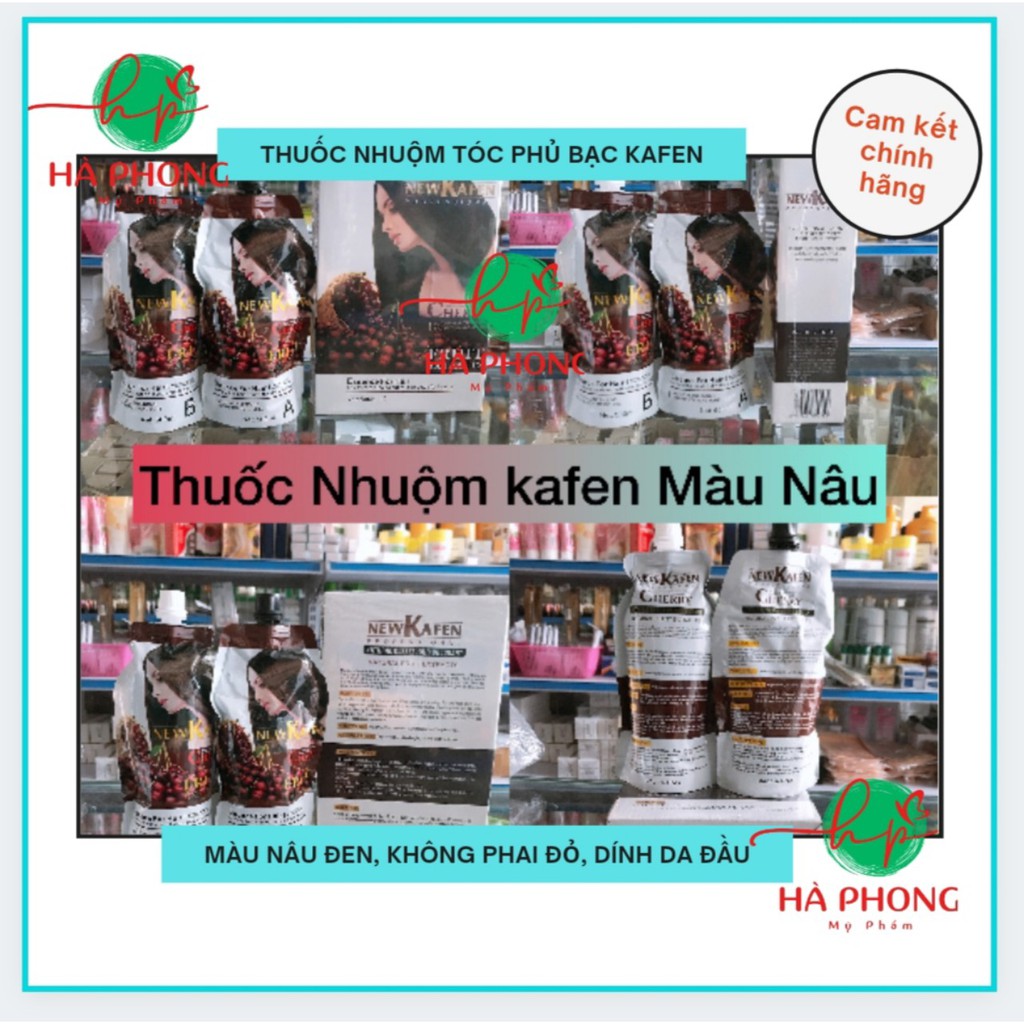 [Chính hãng] Thuốc Nhuộm Tóc Đen Phủ Bạc Thảo Dược Kafen Cherry Đen Và Nâu, Không Dính Phai Đỏ 500ml