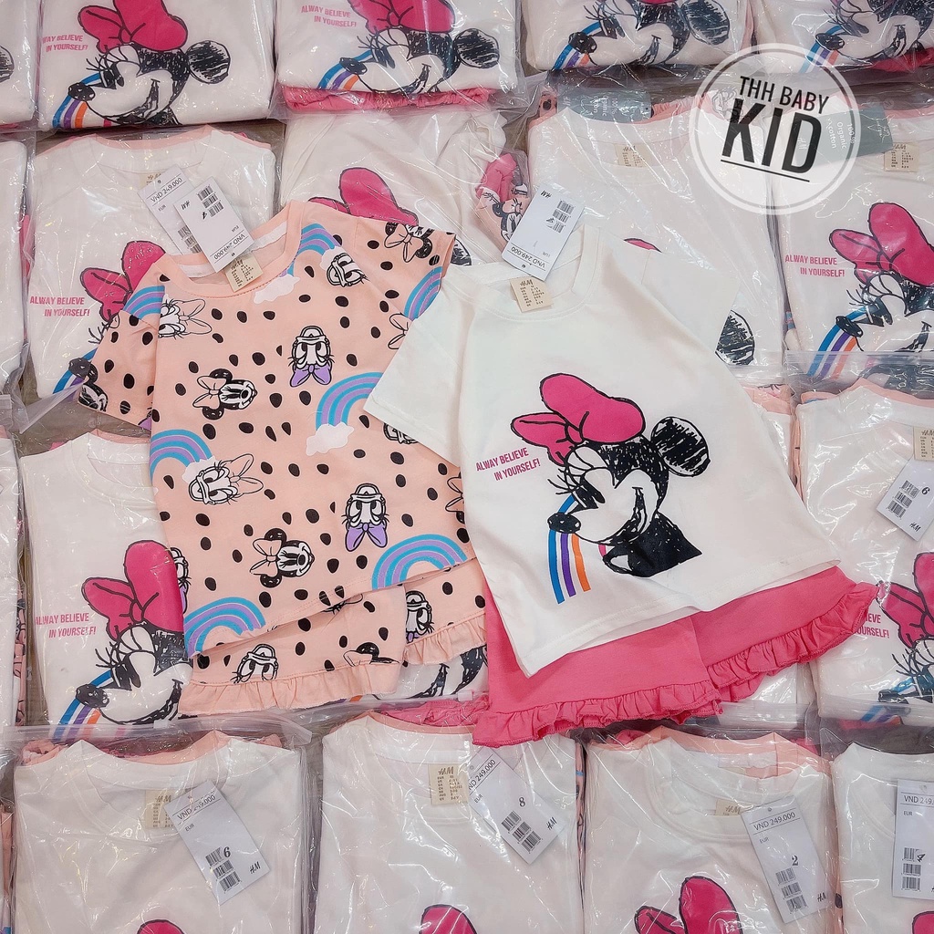 Đồ bộ bé gái combo 2 bộ mickey vịt donal Girl kids 2022 chất cotton 4 chiều mềm mịn
