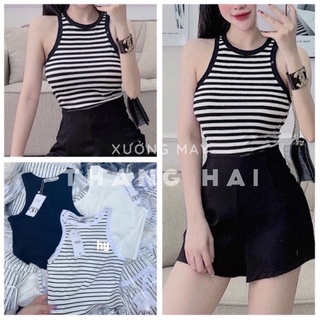 Áo croptop ba lỗ chất tăm co giãn, Ulzzang Hàn Siêu Đẹp, Ảnh thật 100%