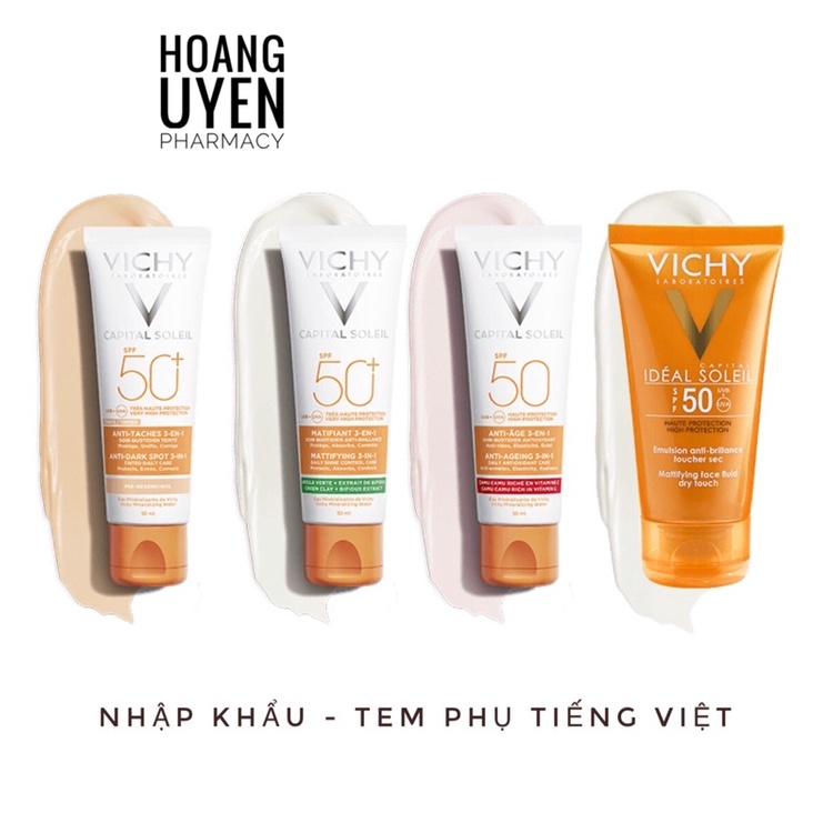 [Chính hãng] Kem chống nắng da dầu mụn Vichy Capital Soleil Spf50+