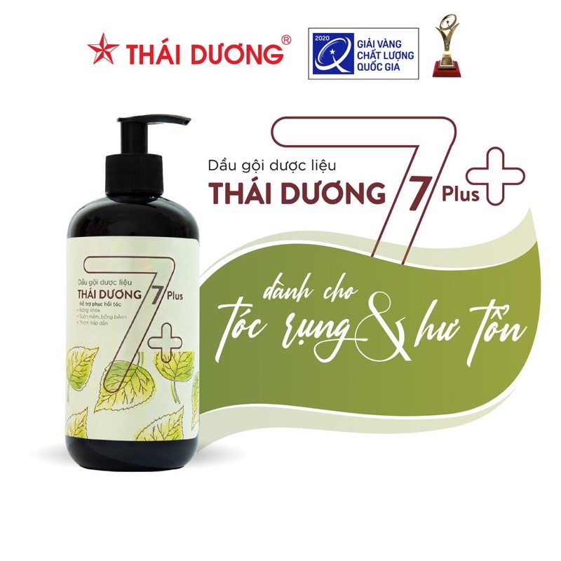 Dầu gội đầu dược liệu thảo dược thiên nhiên THÁI DƯƠNG 7 Plus dưỡng tóc phục hồi chân tóc da đầu ngăn rụng tóc