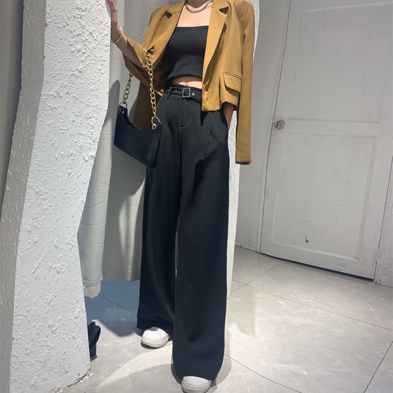 Quần ống rộng Lưng Cao Thời Trang Mùa Thu Mới Cho Nữ 2021