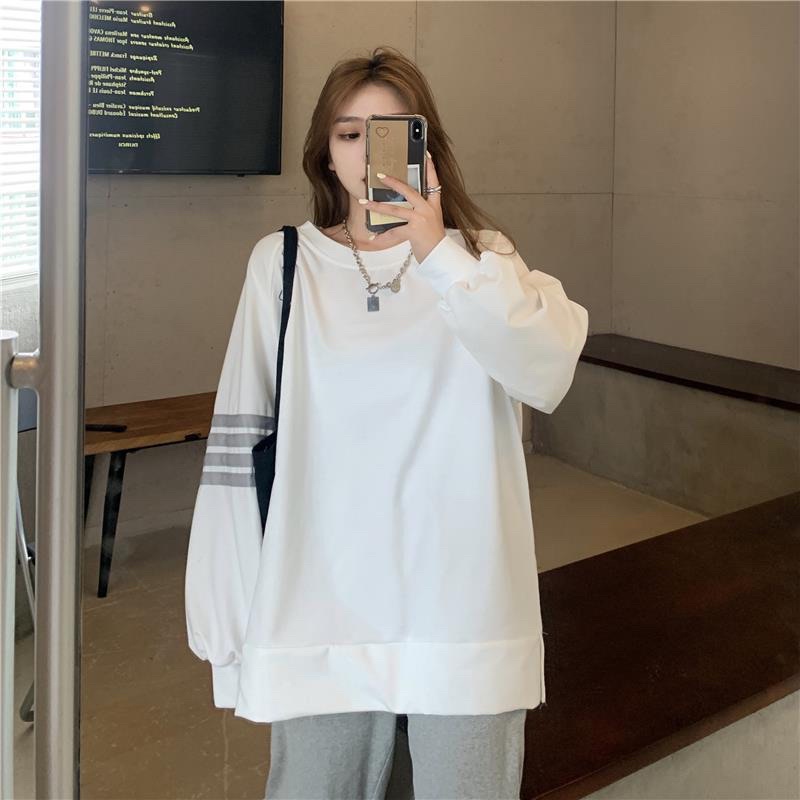Áo thun dài tay Thom 4 sọc tay raglan BIGOMALL - Áo thun nữ form thụng cánh rơi siêu hot