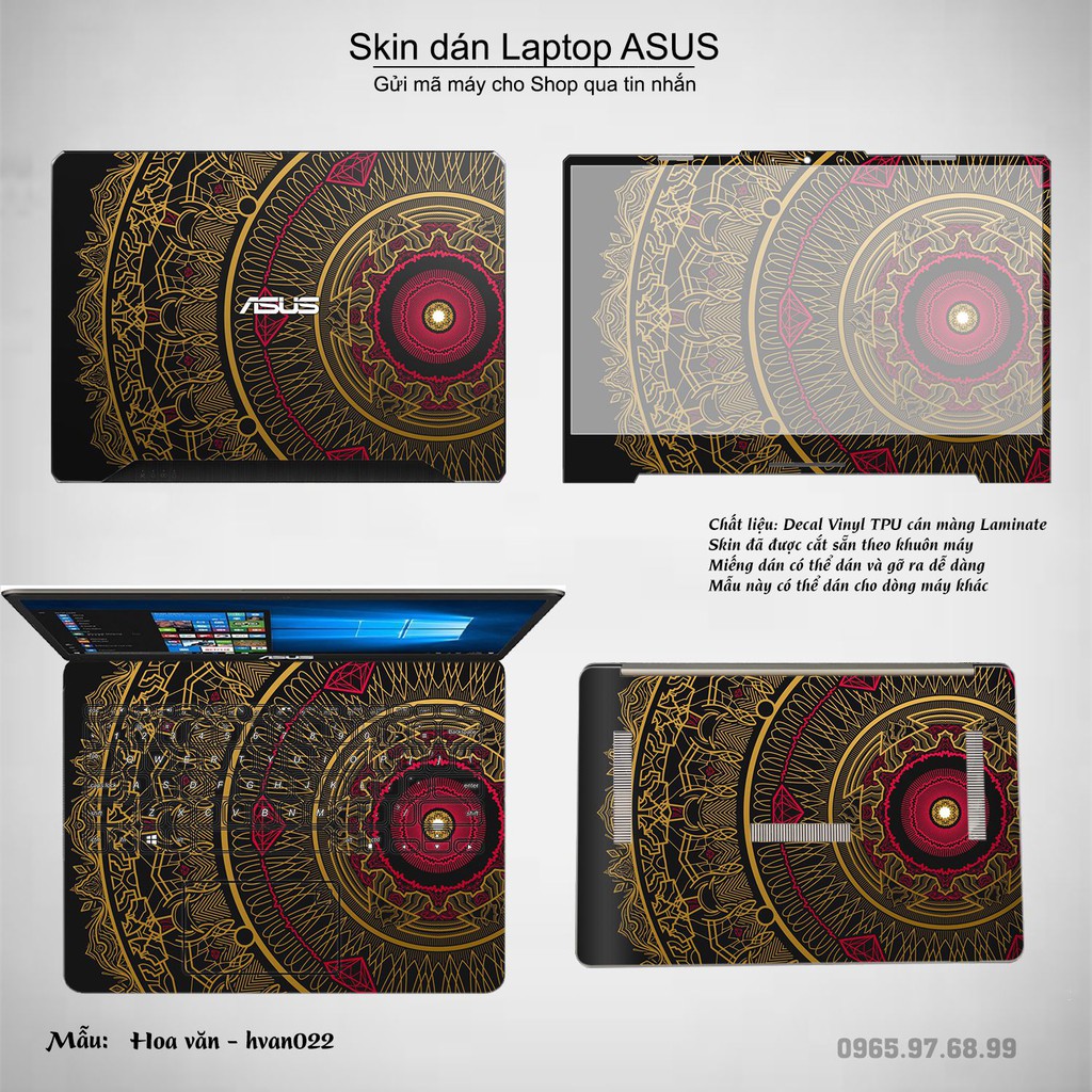 Skin dán Laptop Asus in hình Hoa văn _nhiều mẫu 4 (inbox mã máy cho Shop)