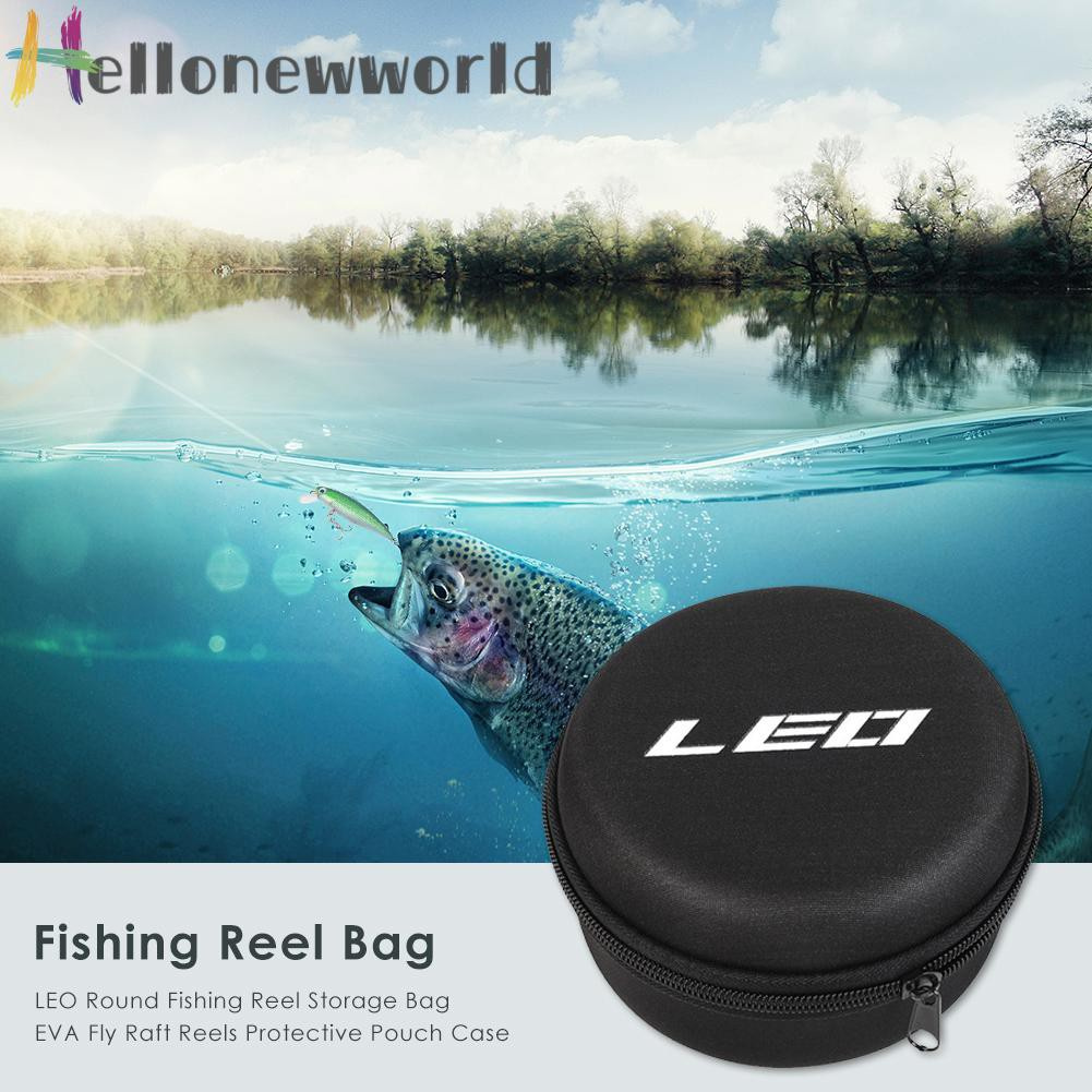 Hellonewworld LEO Round Fishing Reel Storage Bag EVA Fly Raft Reels Protective Pouch Case