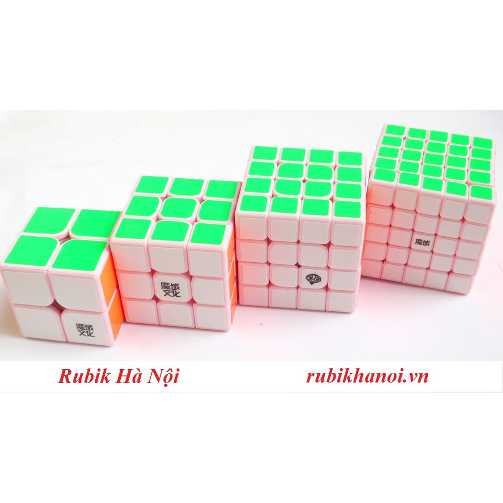 Rubik Combo  2 + 3 + 4 + 5 Moyu Pink Phiên Bản Giới Hạn Cao Cấp