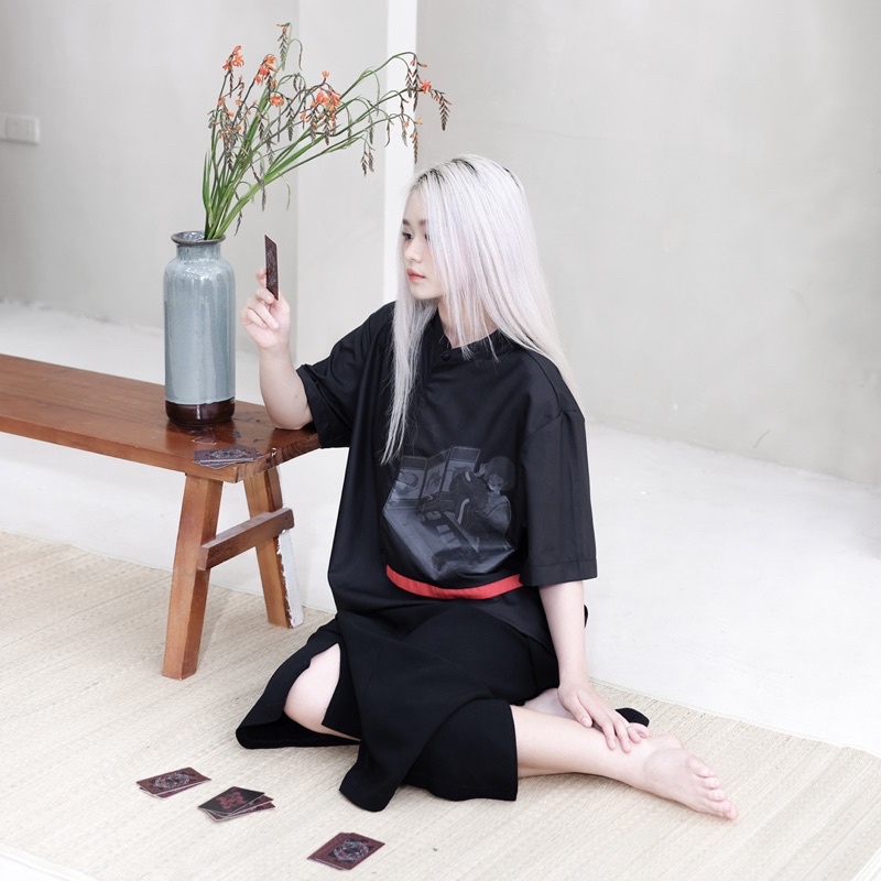 Áo sơ mi nam nữ thiết kế tay ngắn  cổ trụ,sọc ,dáng suông thanh lịch CENTRAL COAST LADY SHIRT-ZUNE.ZX