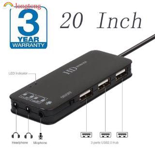 Bộ HUB 3 cổng USB 2.0 7.1CH hỗ trợ thẻ/tai nghe/mic âm thanh đa năng