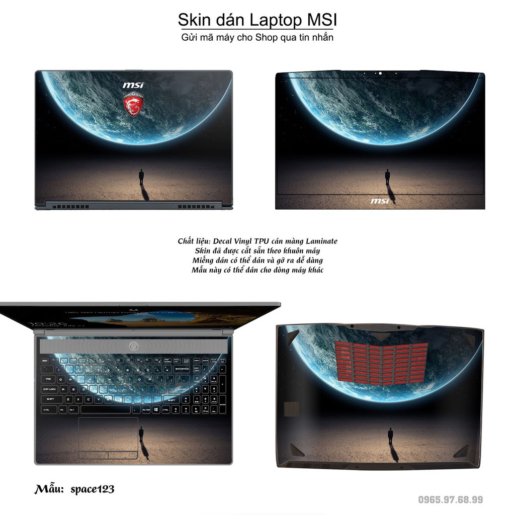 Skin dán Laptop MSI in hình không gian _nhiều mẫu 21 (inbox mã máy cho Shop)