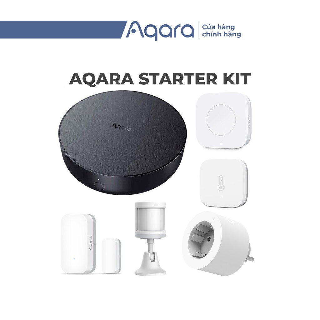 Aqara Smart Home Starter Kit - Aqara Hub M2, Nút Bấm Mini Aqara, Ổ Cắm Aqara và 3 loại Cảm Biến