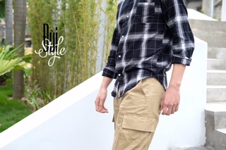 LINEN CARGO PANTS FOR MEN - Màu Be