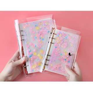(Video) Túi zip Lấp lánh 6 lỗ sổ còng Planner A5/A6