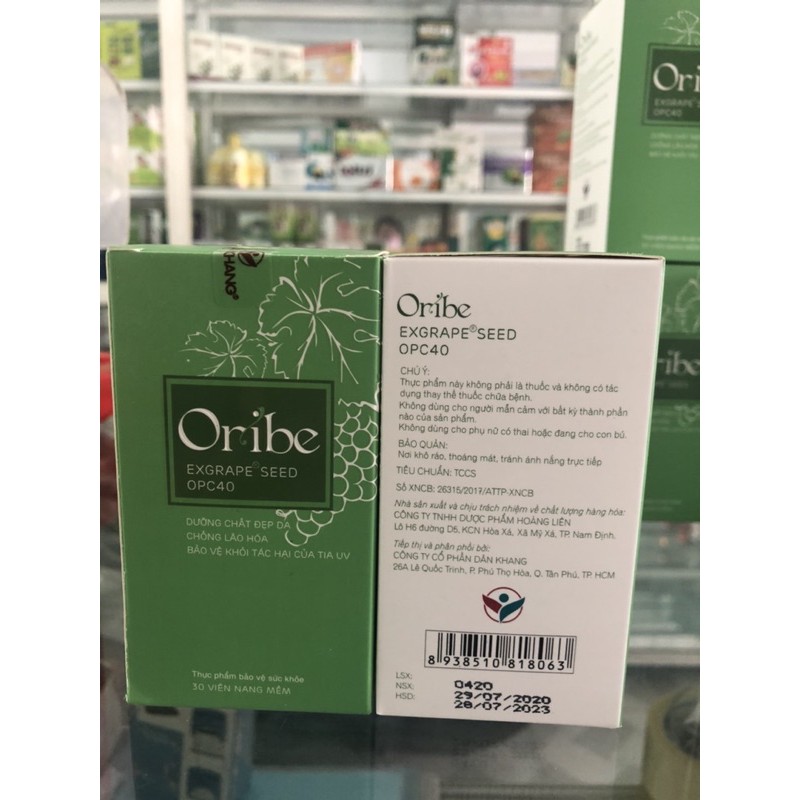 Viên Uống Đẹp Da, Mờ Nám, Chống Lão Hoá Da Oribe (chiết xuất từ hạt nho Pháp, nhau thai cừu, collagen, vitamin C, E )