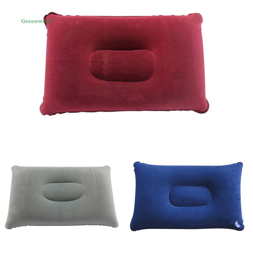 Green❤ Portable Air Inflatable Pillow PVC Rectangle Cushion for Outdoor Camping Travel
