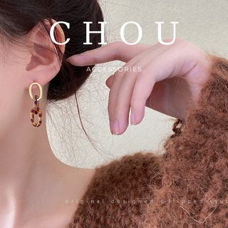 Bông tai xích phối họa tiết beo | chou accessories |