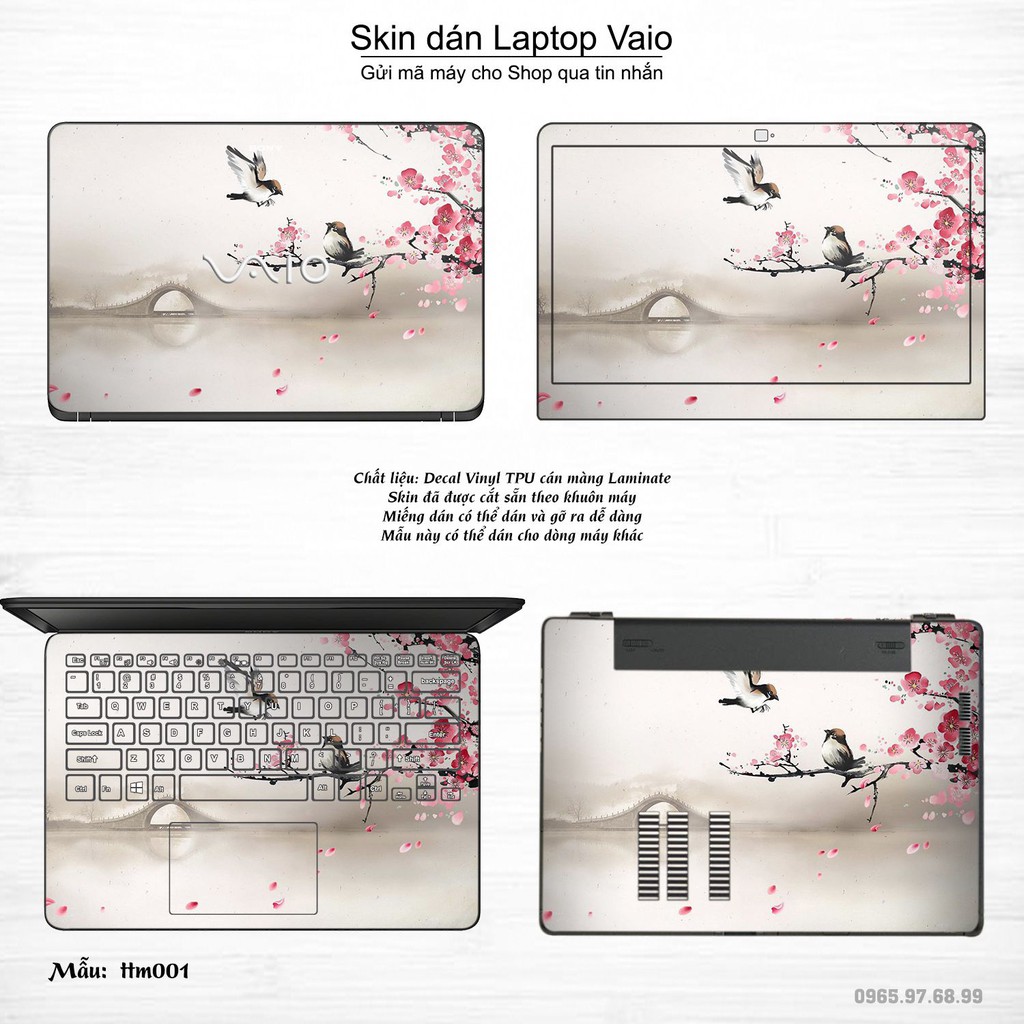 Skin dán Laptop Sony Vaio in hình Tranh thủy mặc (inbox mã máy cho Shop)