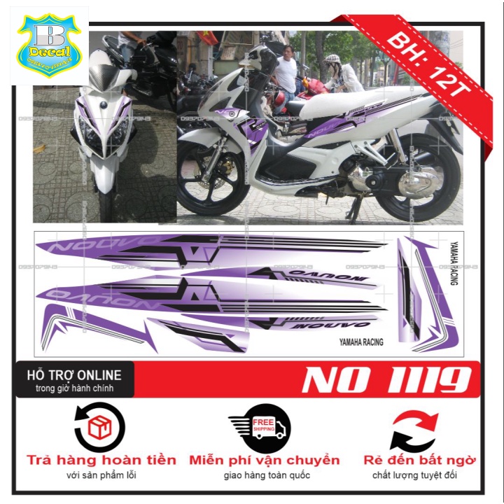 Ten rời xe NOUVO 4 LX TRẮNG TÍM