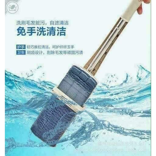 Chổi lau nhà tự vắt thông minh xoay 360 độ tặng kèm 2 bông lau thay thế