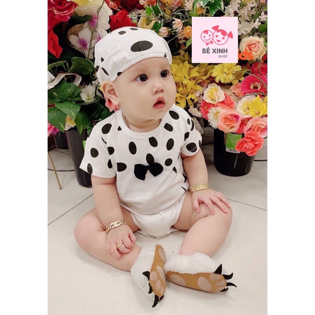 [Cưng muốn xỉu] Bộ hình thú cho bé bộ bodysuit sơ sinh body hình thú cho bé con chuột con voi chó đốm độc lạ