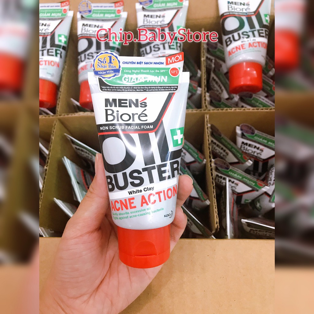 Sữa rửa mặt MEN'S Biore oil buster sạch nhờn giảm mụn 50g