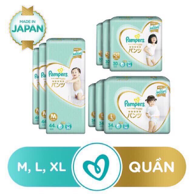 [NVMH]  [Hà Nam] Tã/Bỉm Pampers Nội Địa Nhật dán/quần đủ size NB66, S60, M48, L40, M44, L34, XL30