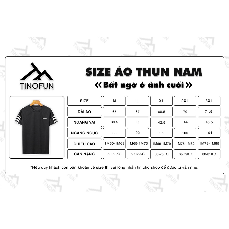 Áo thun nam cổ tròn TINOFUN Áo phông nam ngắn tay MK K chất vải thun lạnh co dãn phong cách thể thao cho mùa hè