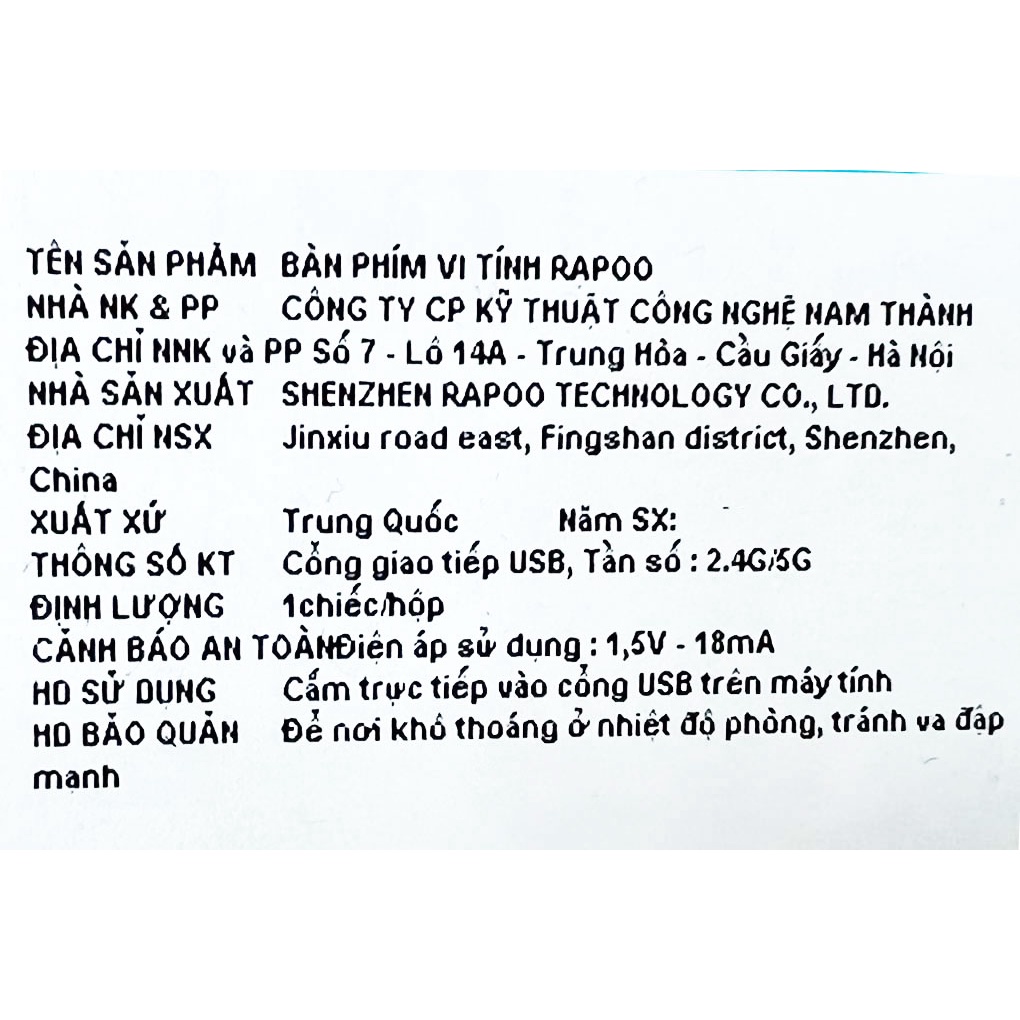 Bàn phím cơ có dây Gaming Rapoo V500alloy đen - Thiết kế gọn nhẹ - Chính hãng BH 12 tháng
