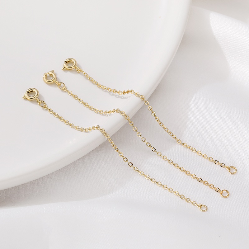 Phụ Kiện Móc Khóa Nối Dài Dây Chuyền/Trang Sức Thủ Công Bằng Đồng 14K Màu Vàng Kim diy