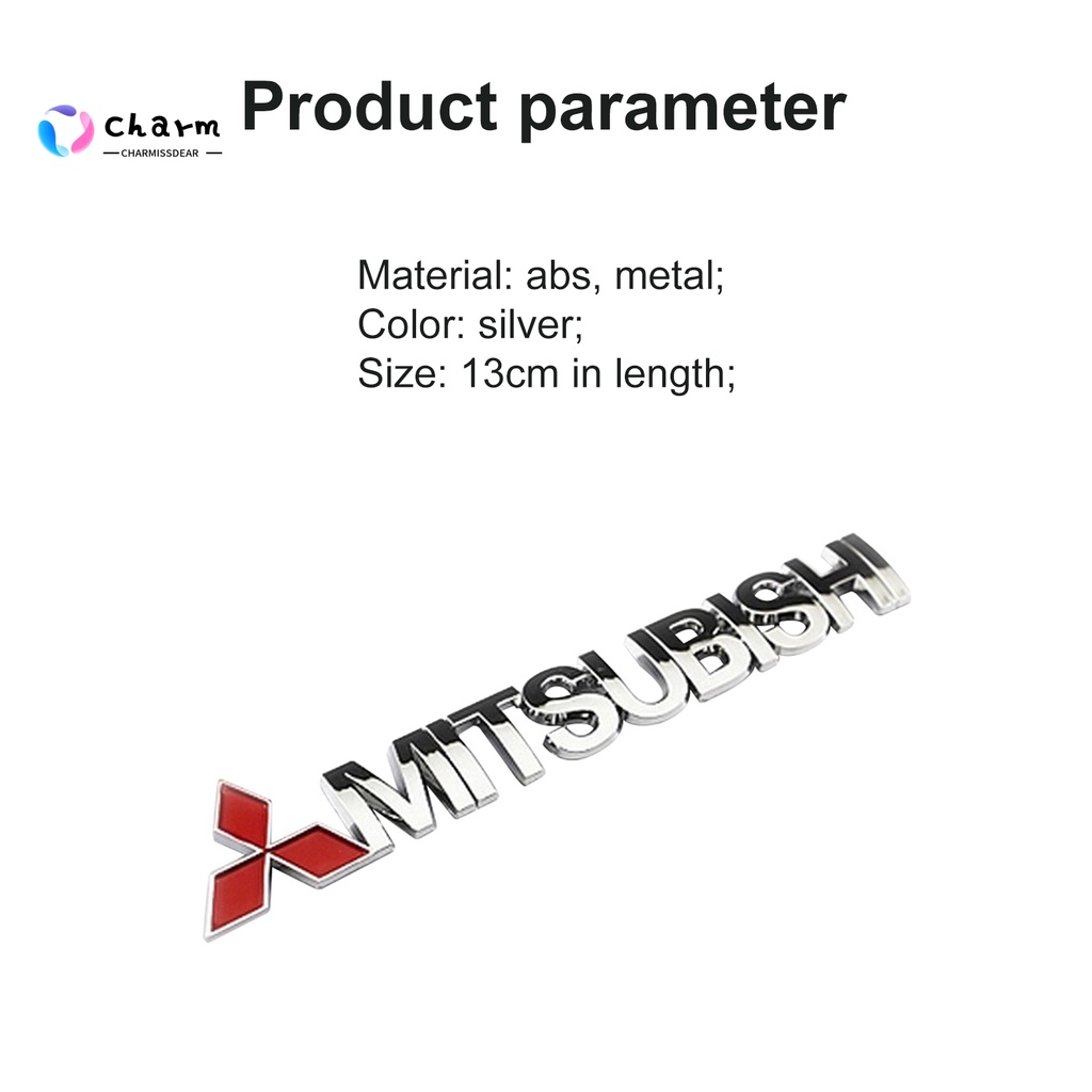 Miếng dán trang trí xe hơi 3D thiết kế chữ Mitsubishi