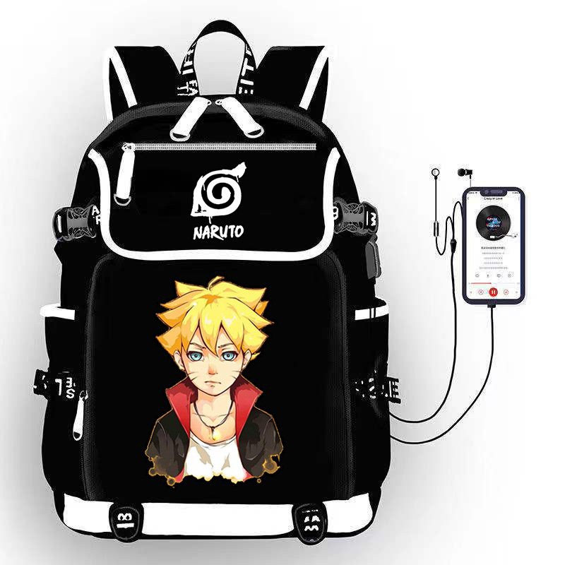 Balo nắp ngang in hình NARUTO Boruto Itachi nhiều mẫu mới thiết kế thông minh cặp sách đi học cho nam nữ