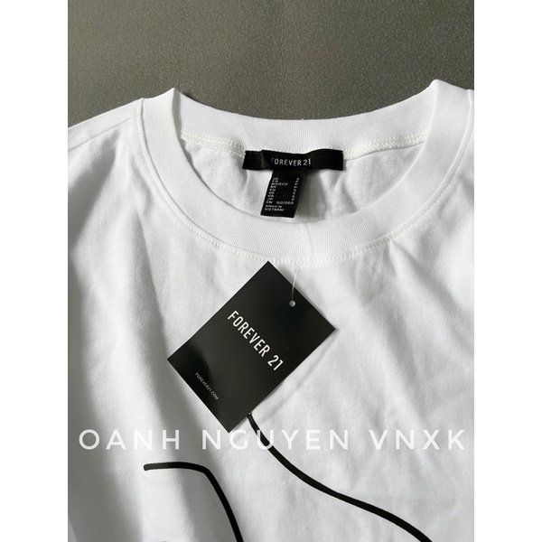 ÁO TRẮNG THUN F21 PHỐI BÈO