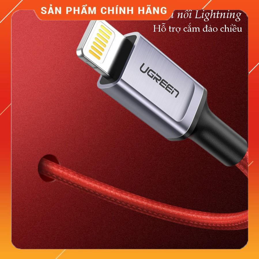 Dây sạc và truyền dữ liệu đầu cắm Lightning, vỏ bện nylon, cho iPhone, iPad, iPod dài 1m UGREEN 60185 dailyphukien