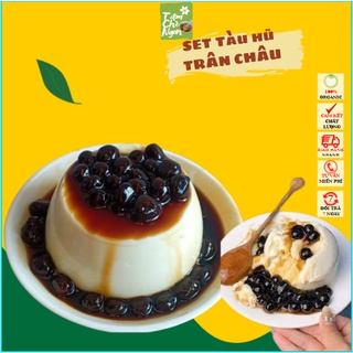 Tàu hũ trân châu đường đen, set nguyên liệu tàu hũ trân châu