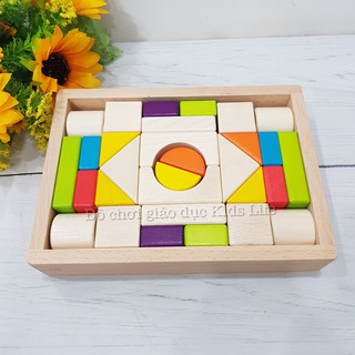 Bộ Ghép Hình 30 Khối Gỗ - Đồ Chơi Xếp Hình Lắp Ráp