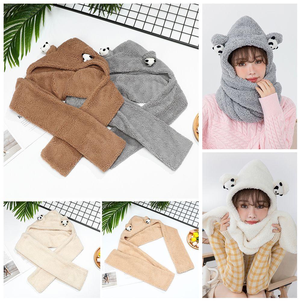BSUNS Set Khăn Choàng Cổ Và Mũ Tai Gấu Trúc Dễ Thương