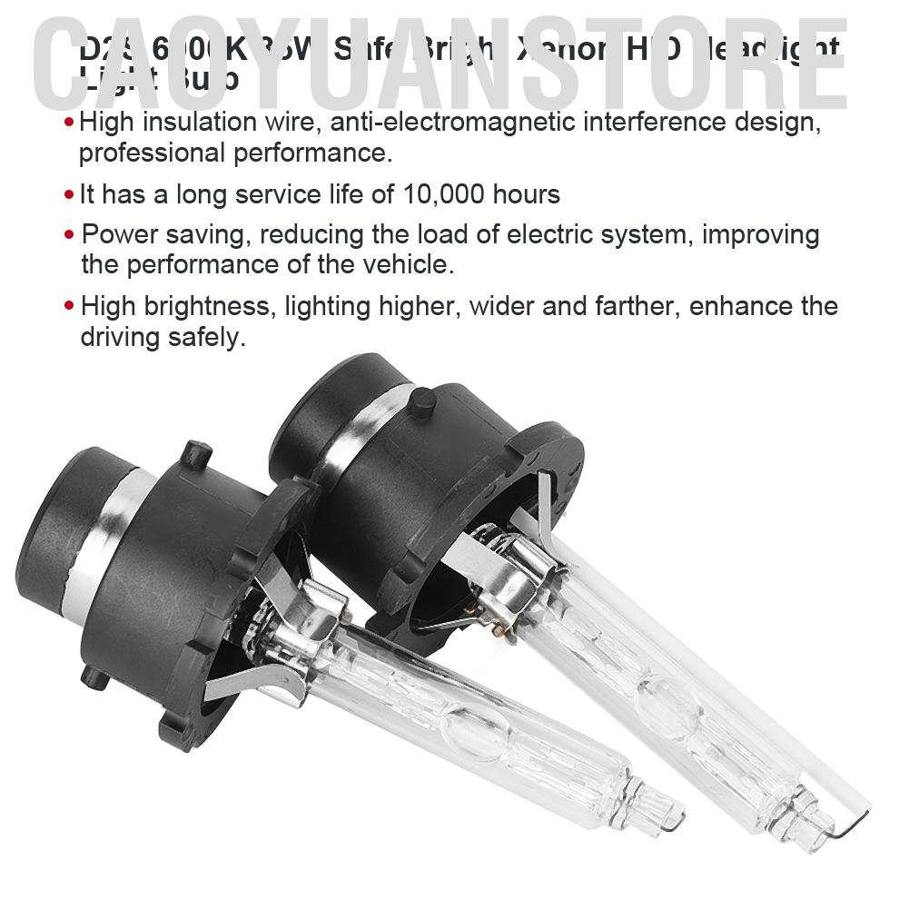 Bộ 2 bóng đèn Xenon D2S 35W 6000K HID 12V/24V siêu sáng cho xe hơi