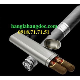 Ống đựng 2 điếu cigar bằng inox, cao cấp & sang trọng v2