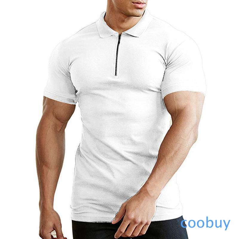 Áo Thun Nam Ngắn Tay Có Dây Kéo Size M-3Xl