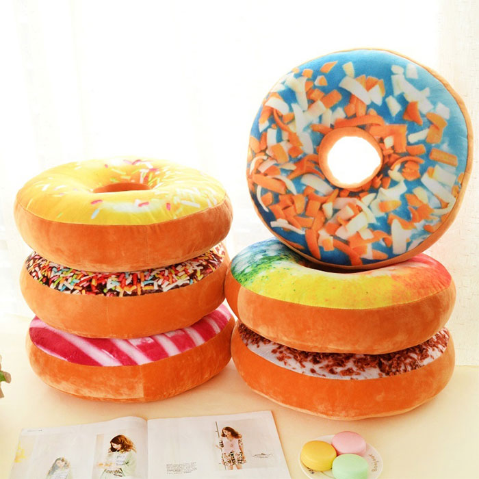 1 Gối Kê Cổ Hình Bánh Donut Hoạt Hình Thoáng Khí Linh Hoạt