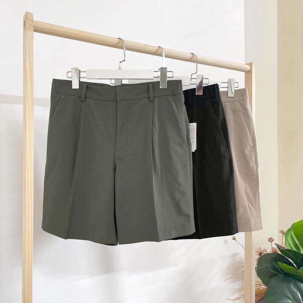 Quần short Towngent ống rộng Pintuck Slack ss21